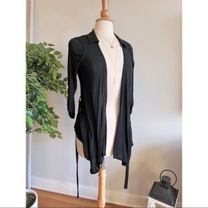 EUC forever 21 black collard thin cardigan